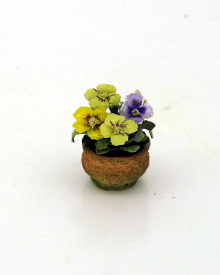 Dollshouse 12th scale Potted Pansies (image for) Dollshouse 12th scale Potted Pansies